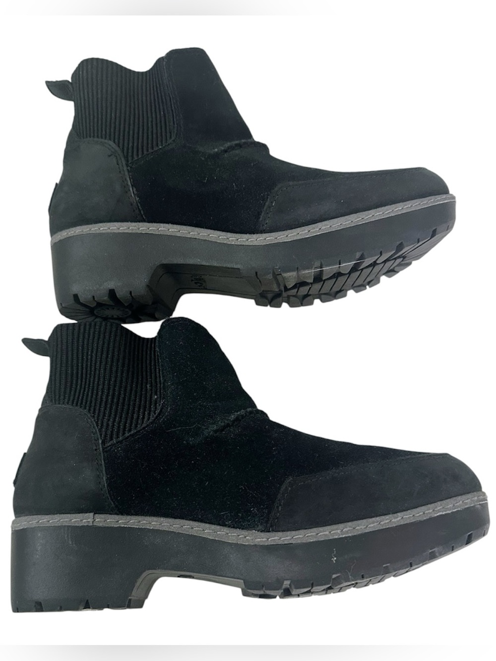 UGG Kress Waterproof Block Heel Ankle Bootie Black Sz 7 Excellent 1095147